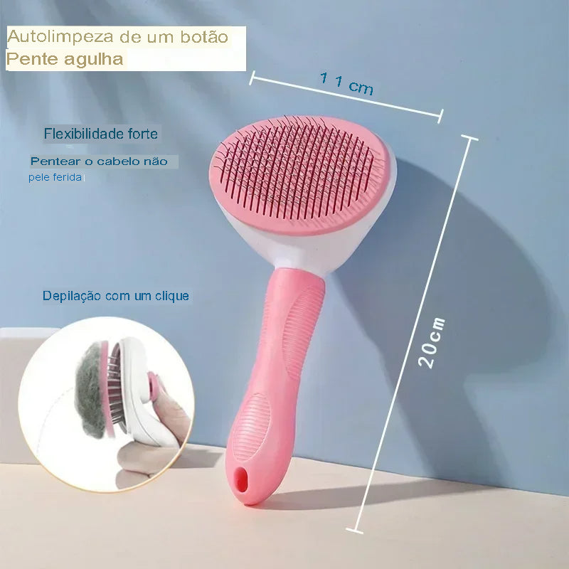 Escova removedor de cabelo em aço inoxidável para animais